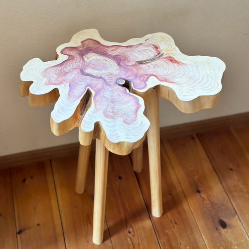 10 カイズカ 木製テーブル ハンドメイド ナチュラル 飾り台 置き台