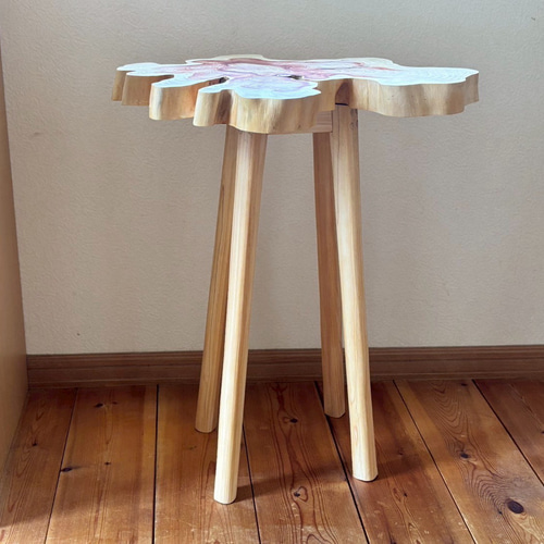 10 カイズカ 木製テーブル ハンドメイド ナチュラル 飾り台 置き台