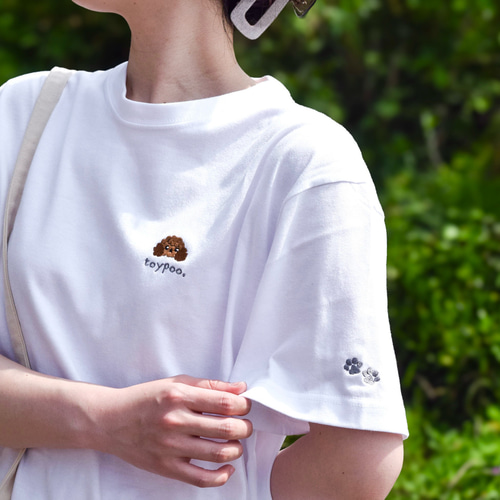 2025新作】選べる犬種74種！ワンポイント犬刺繍Tシャツ