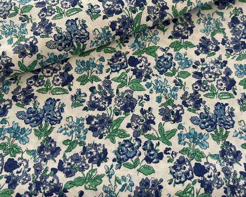 フランス コットンファブリック 輸入ファブリック ブルー