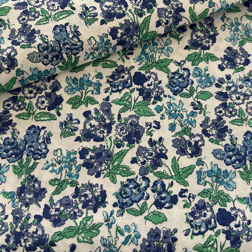 フランス コットンファブリック 輸入ファブリック ブルーフラワー 小花