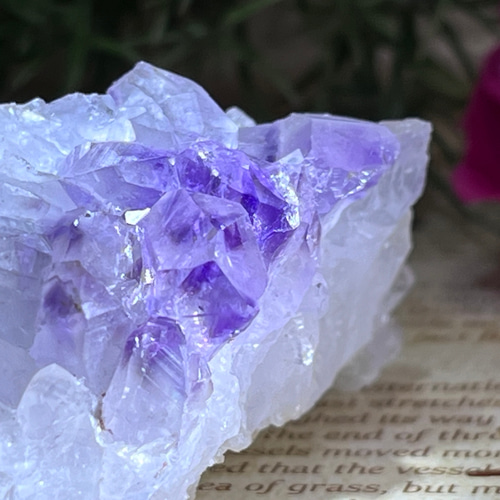 カルサイト共生 アメジスト 紫水晶 クラスター 原石 ラフストーン