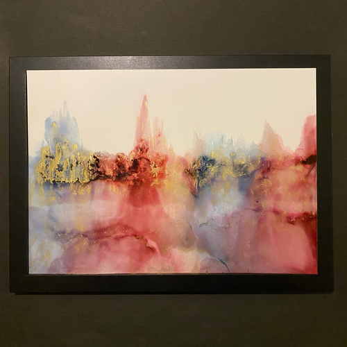 No.87 アルコールインクアート 原画 A4サイズ 蜃気楼 絵 絵画 森