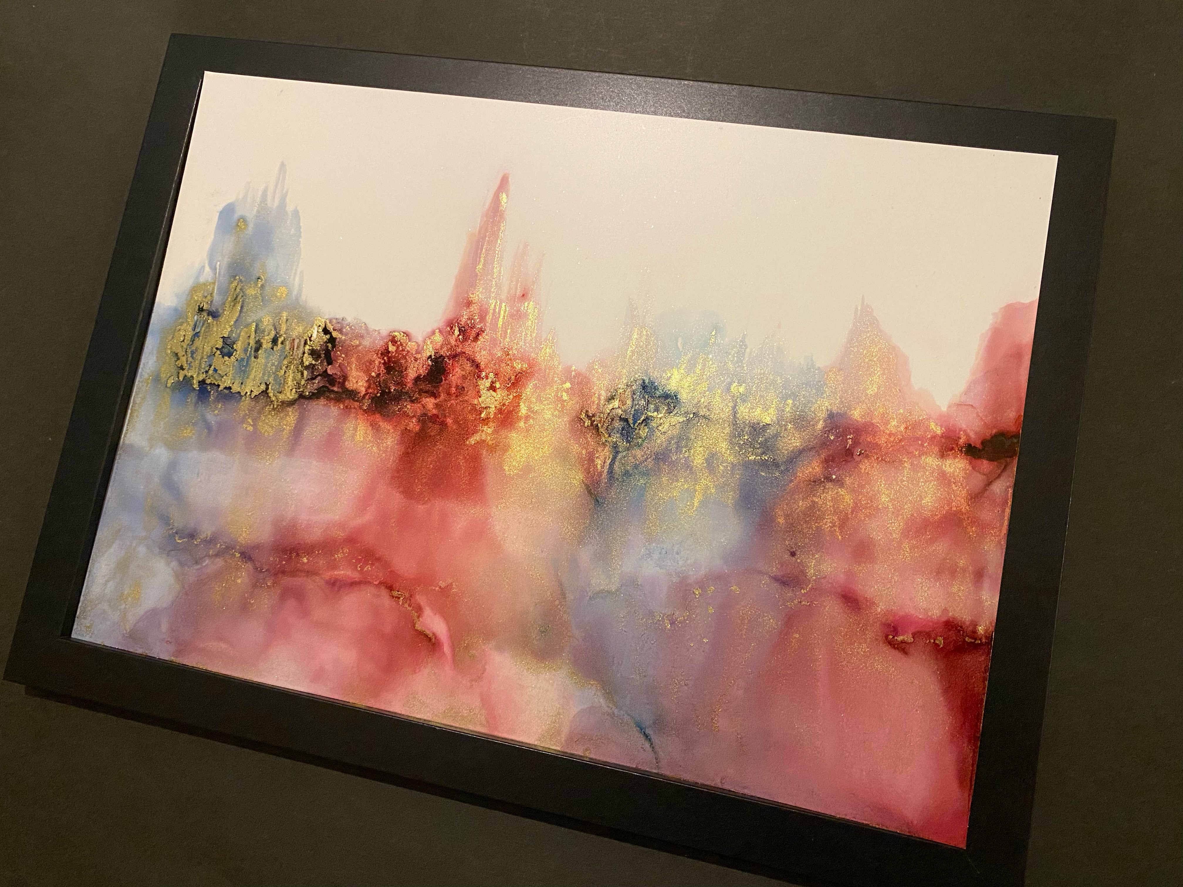 No.87 アルコールインクアート 原画 A4サイズ 蜃気楼 絵 絵画 森