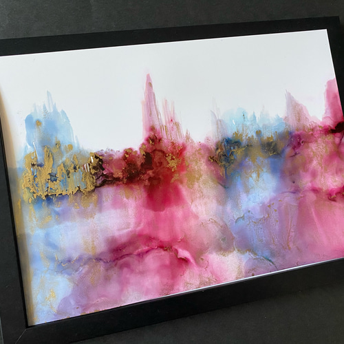 No.87 アルコールインクアート 原画 A4サイズ 蜃気楼 絵 絵画 森