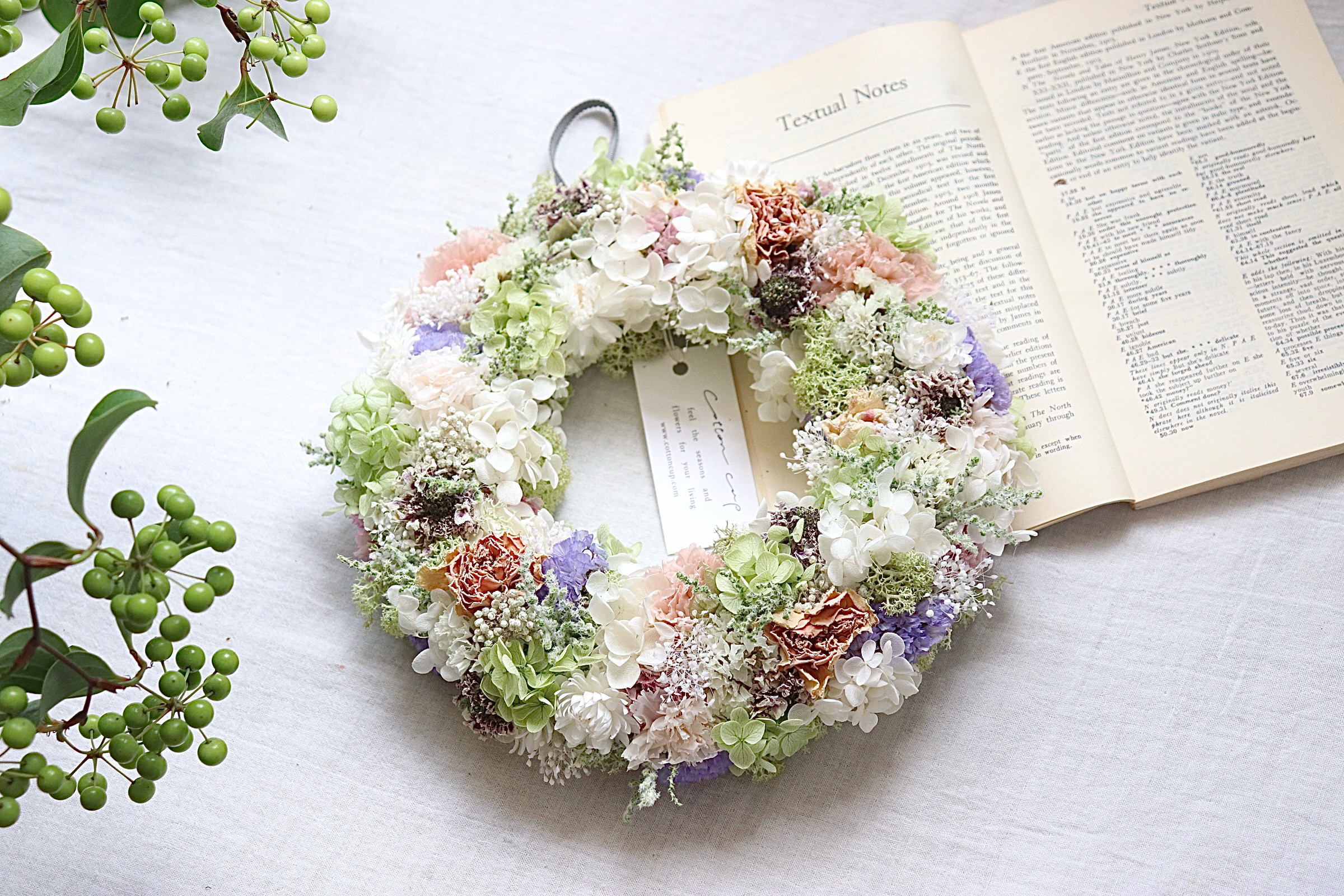 紫陽花のリース　pastel color   結婚式　お祝い　誕生日