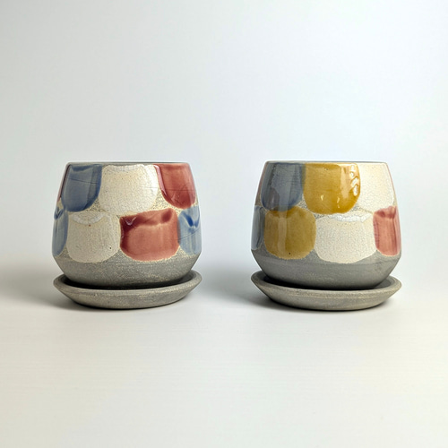 植木鉢 陶器 信楽焼【クウィルポット ハケ/POPカラー】観葉植物 塊根