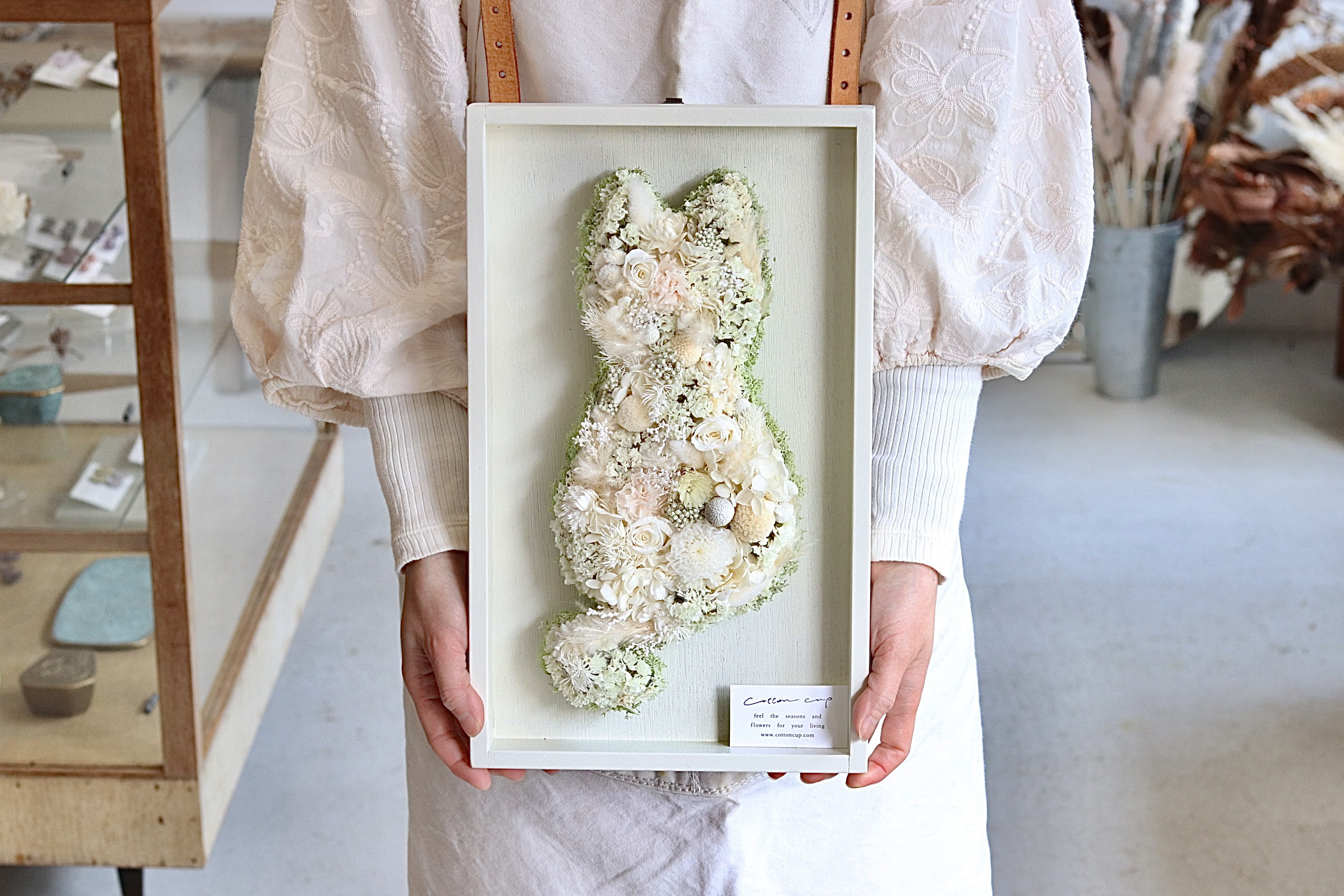 【Flower cat 】ネコのドライフラワーBOX お好きな色で作ります。猫の日2026 誕生日　結婚式　ねこ　猫