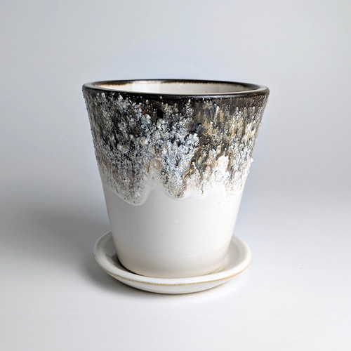信楽焼 陶芸品 植木鉢 陶器 信楽焼【カササギサンドM ホワイト】観葉植物 塊根