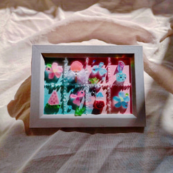 シーグラスアート『カーネーションの花束』 絵画 pinksavon 通販