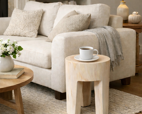 ヒノキ香る天然無垢丸太スツール｜森を歩くようにリラックスできる