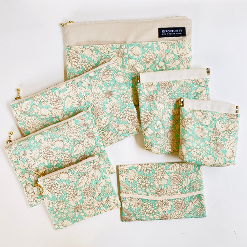 化粧品収納ケース ミントグリーン 化粧ポーチ メイクポーチ ペンケース