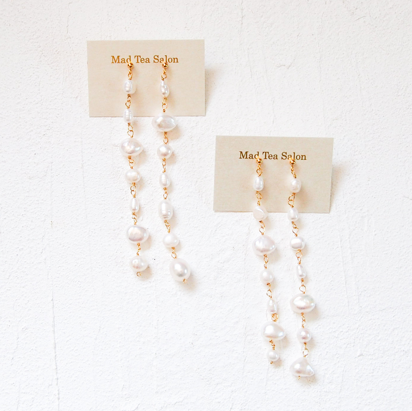 【サージカルステンレス】 淡水パール ロングロングピアス