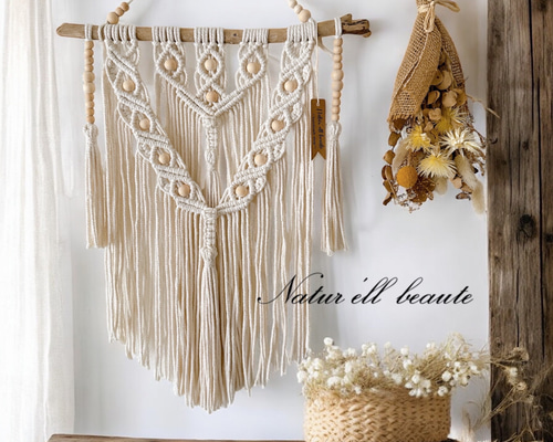 NO.71 マクラメタペストリー マクラメタペストリー♡ タペストリー・壁掛け 〜Natur'ell beaute