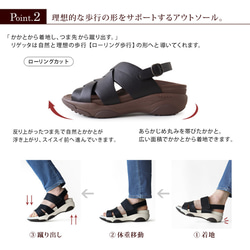 軽量厚底2wayサンダル 手染め生地 レディース 歩きやすい リゲッタ Re:getA RJ-015 9枚目の画像