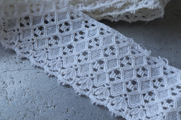 フランス 70㎝ アンティークレース C1046 ホワイト 8枚目の画像