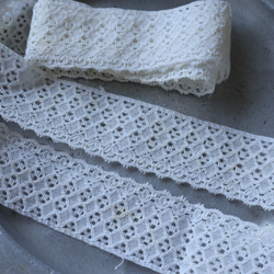 フランス 70㎝ アンティークレース C1046 ホワイト 3枚目の画像