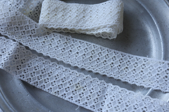 フランス 70㎝ アンティークレース C1046 ホワイト 3枚目の画像