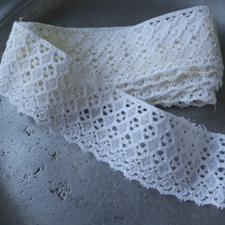 フランス 70㎝ アンティークレース C1046 ホワイト 1枚目の画像