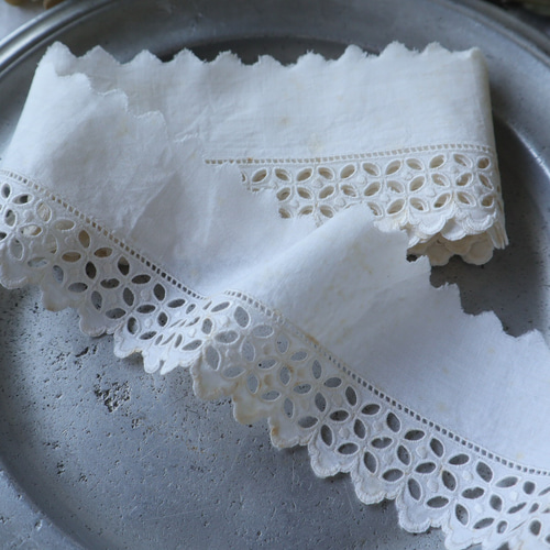 フランス 45㎝ アンティーク刺繍レース C1051 レース vmt