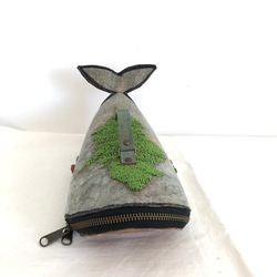 苔むすくじらのお散歩バッグ♪本革手縫い＊Creema限定1487 2枚目の画像