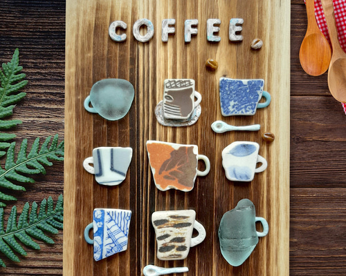 コーヒーカップ9“wood”〉シーグラスアート その他アート moon 通販