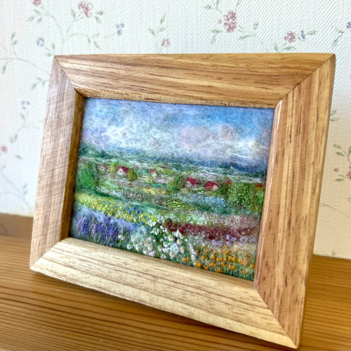 AIKA FELT 羊毛フェルト絵画　額絵「季節の変遷」　壁掛け/置き AIKA FELT 羊毛フェルト絵画 額絵「季節の変遷」 壁掛け/置き