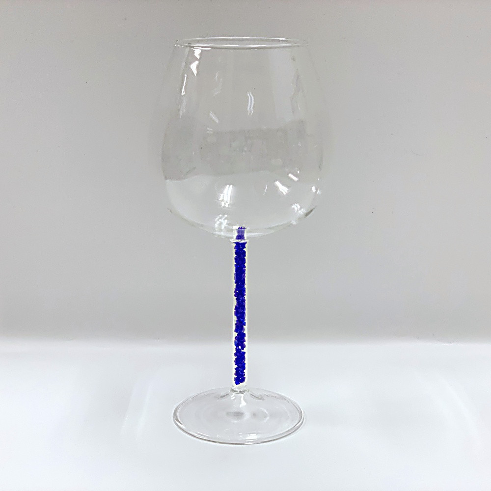 耐熱ガラスのビーズ入りワイングラス 6