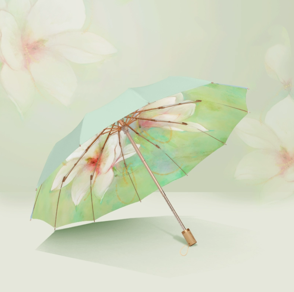 ☀晴雨兼用三つ折り☂軽量傘 ☂日傘 雨傘☂花柄ꕥ白木蓮