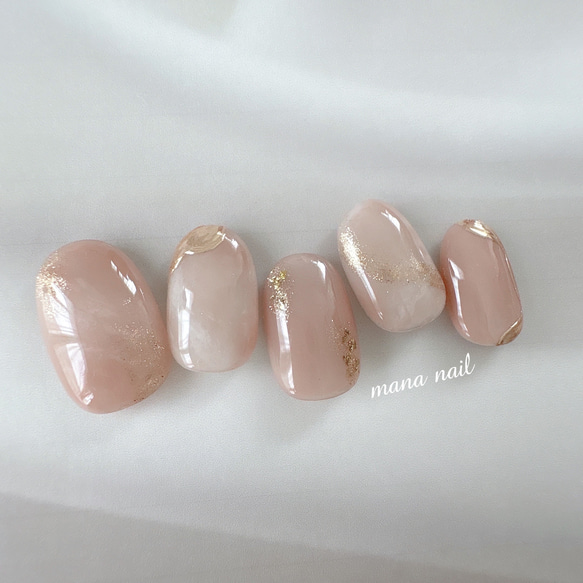 ［06］ネイルチップ ニュアンスネイル もやもや 透明感 シンプル オーダー ニュアンスネイル もやもや うるうる ピンク グレージュ ミラー