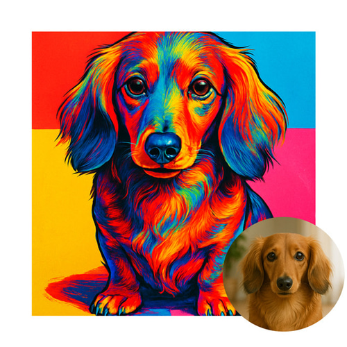 カラフルな犬のポップアート絵画 Amazon.co.jp: カラフルな犬の抽象アート犬 柴犬 動物アート