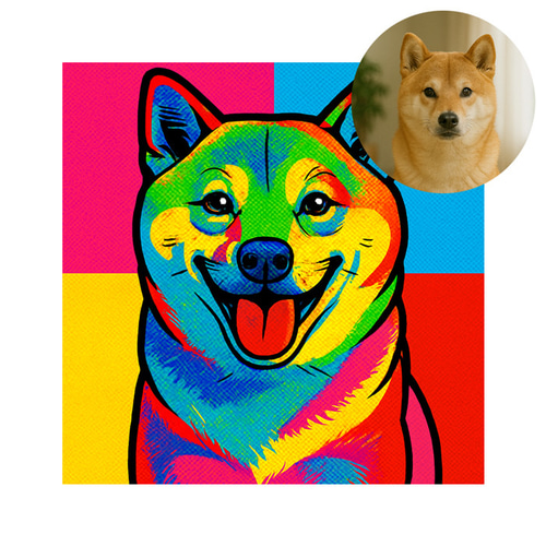文字入れ無料 ポップアート ペット イラスト オーダーメイド 犬 猫
