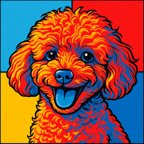 犬のイラスト ポップアート風 文字入れ無料 ポップアート ペット イラスト オーダーメイド 犬 猫