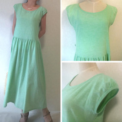 【張り合せなし型紙】 大人 プチパフ袖のワンピースN S~5L 4枚目の画像