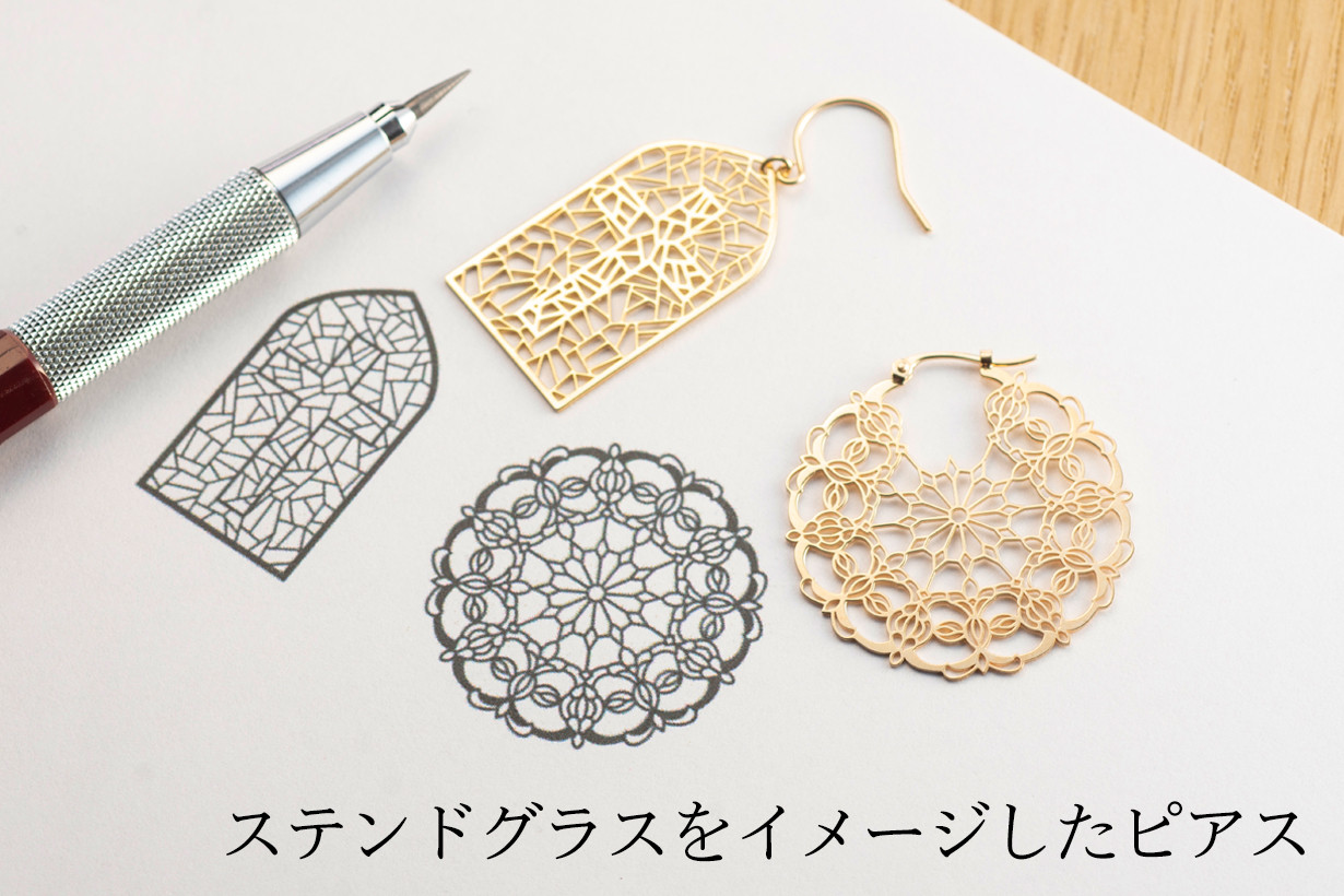 【まるでレースのような繊細さ！】レーザーカットピアス Silver950～金種を選択可能です◎