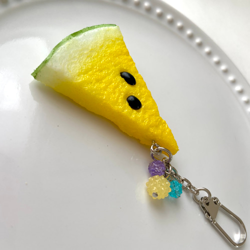 イエロー！夏だ！スイカだ！ キーホルダー 食品サンプル スイーツ