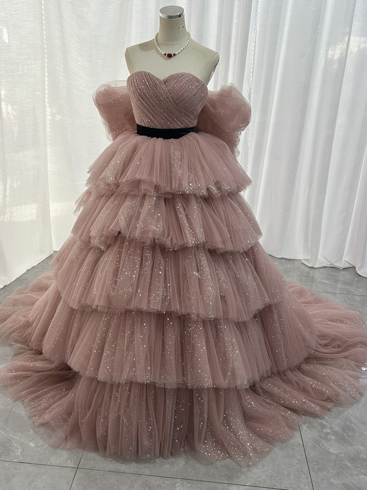 Mac Duggal ★特大 リボン が華やか ピンクメタリック ドレス KH-0580pink【結婚式 カラードレス レンタル】 – 結婚式準備