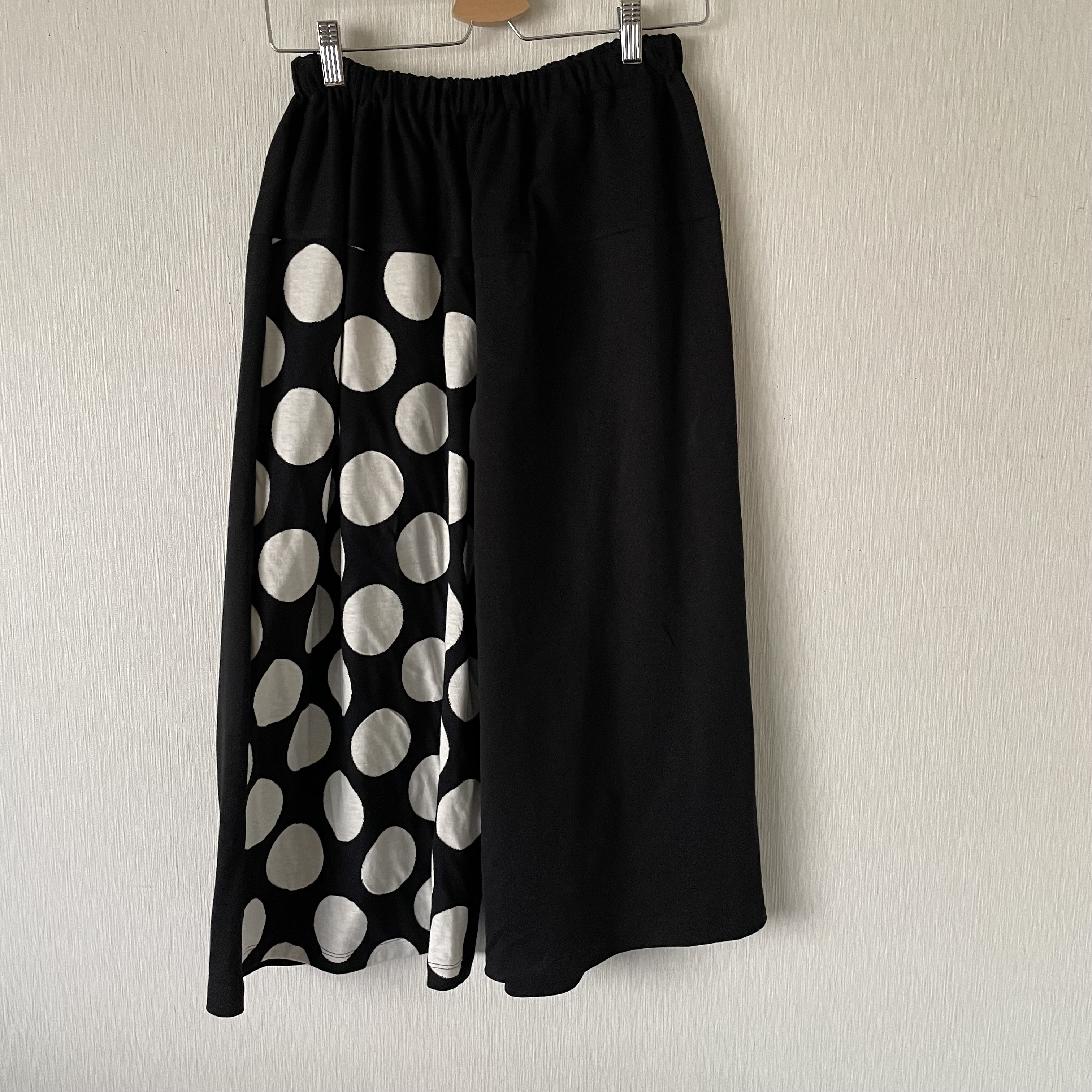 ドット大ランダム切替サルエルパンツ　黒白Ｆ