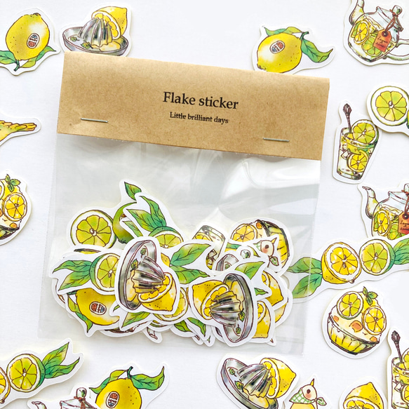 Lemon＆Limeフレークシール｜レモンライムティー【32枚入】 2枚目の画像