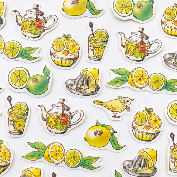 Lemon＆Limeフレークシール｜レモンライムティー【32枚入】 1枚目の画像