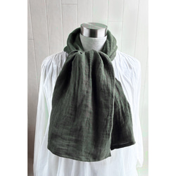 ❁ハンドメイドになります❁ 大判　アップリケベルギーリネンストール ベルギーリネンフリンジストール | ASAUCE MELER (Women)/アソースメレ