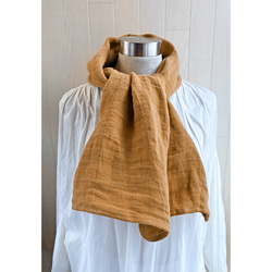 ❁ハンドメイドになります❁ 大判　アップリケベルギーリネンストール ❁ハンドメイドになります❁ 大判 アップリケベルギーリネンストール