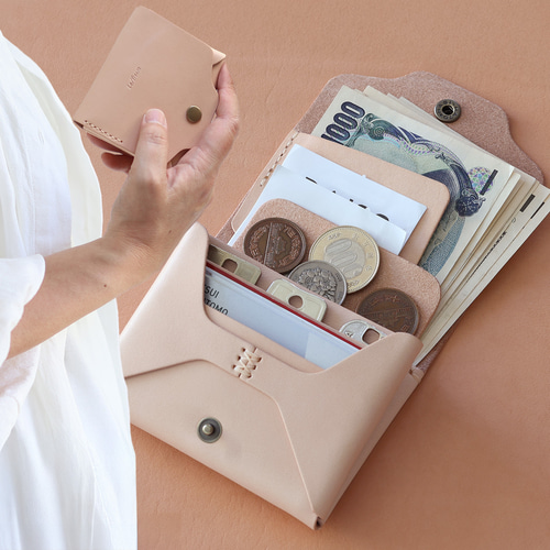 LF-031 お札が折れない 鍵が入るコンパクト財布 ヌメ革ALL ミニ財布