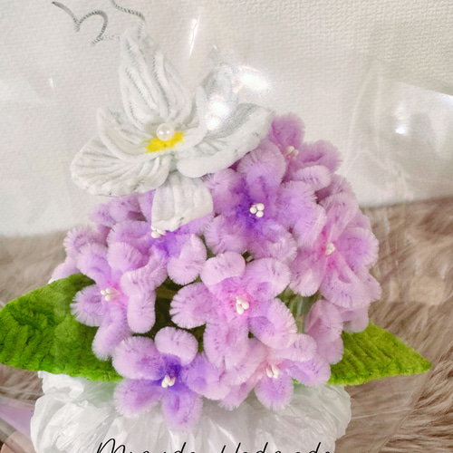 モールフラワー 小さなブーケ 薄紫色 紫陽花×胡蝶蘭 枯れない花 アート