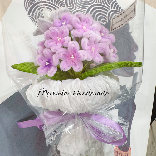 モールフラワー 小さなブーケ 薄紫色 紫陽花×胡蝶蘭 枯れない花
