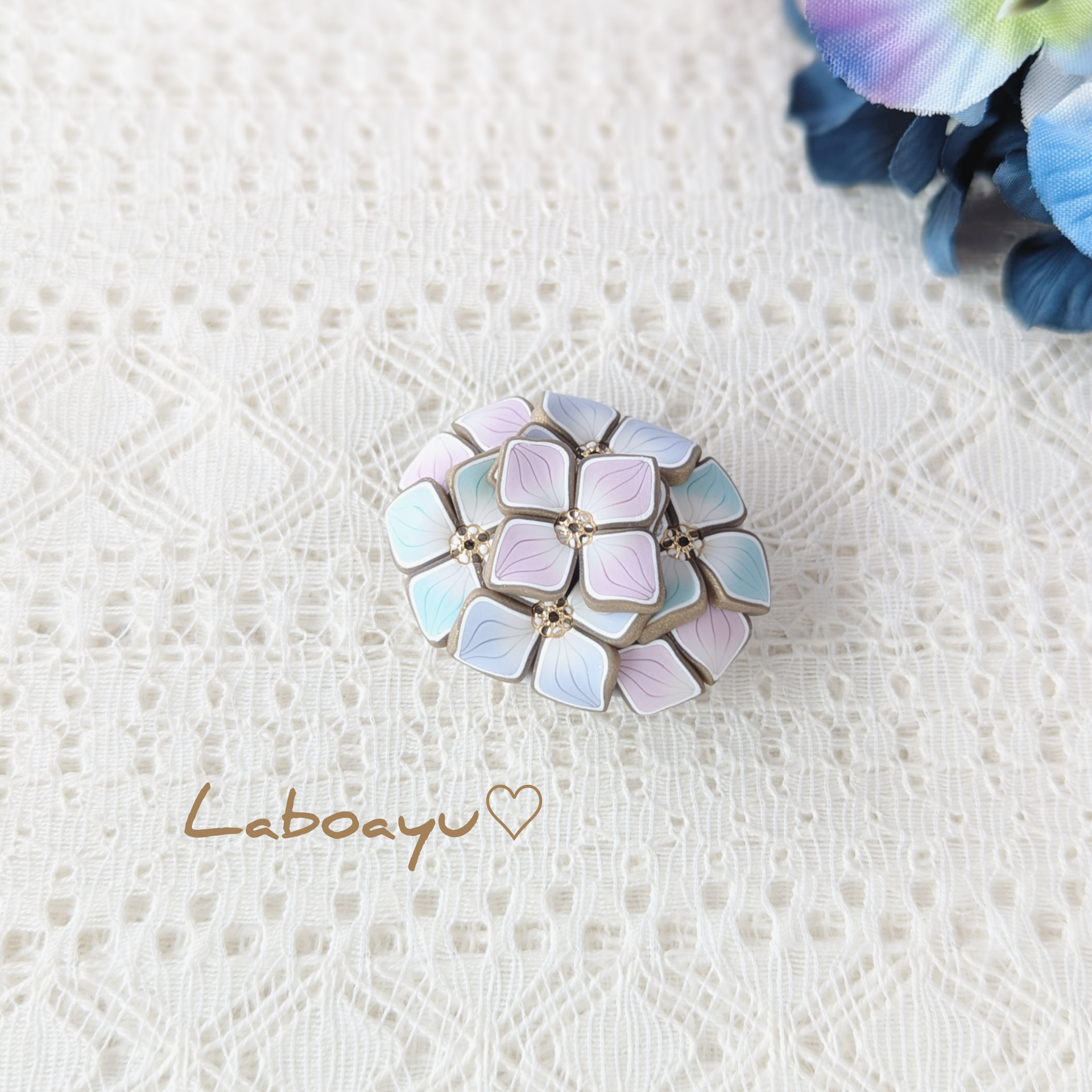 帯留め〈Bouquet・Pastel紫陽花・Pastel〉