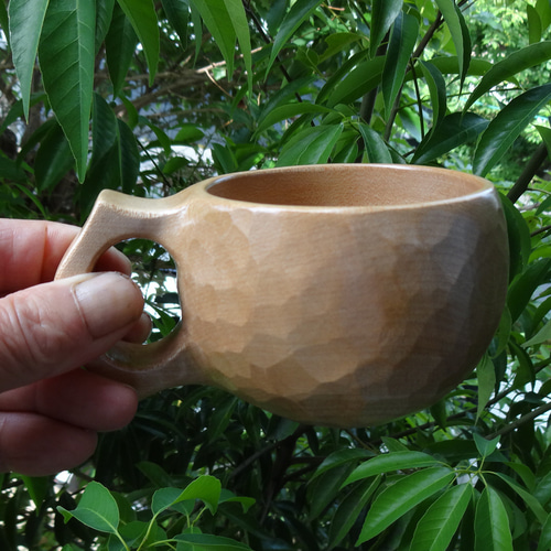 かえでの一木彫りコーヒーカップ マグカップ 良岳 通販 19419861