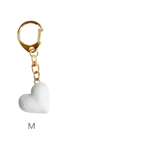 ぷっくりハート キーホルダー（本革,レザー,立体,カラフル,バッグ