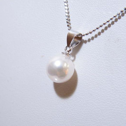 ホワイトパールネックレス シルバー留め具8.5mm 【公式通販】