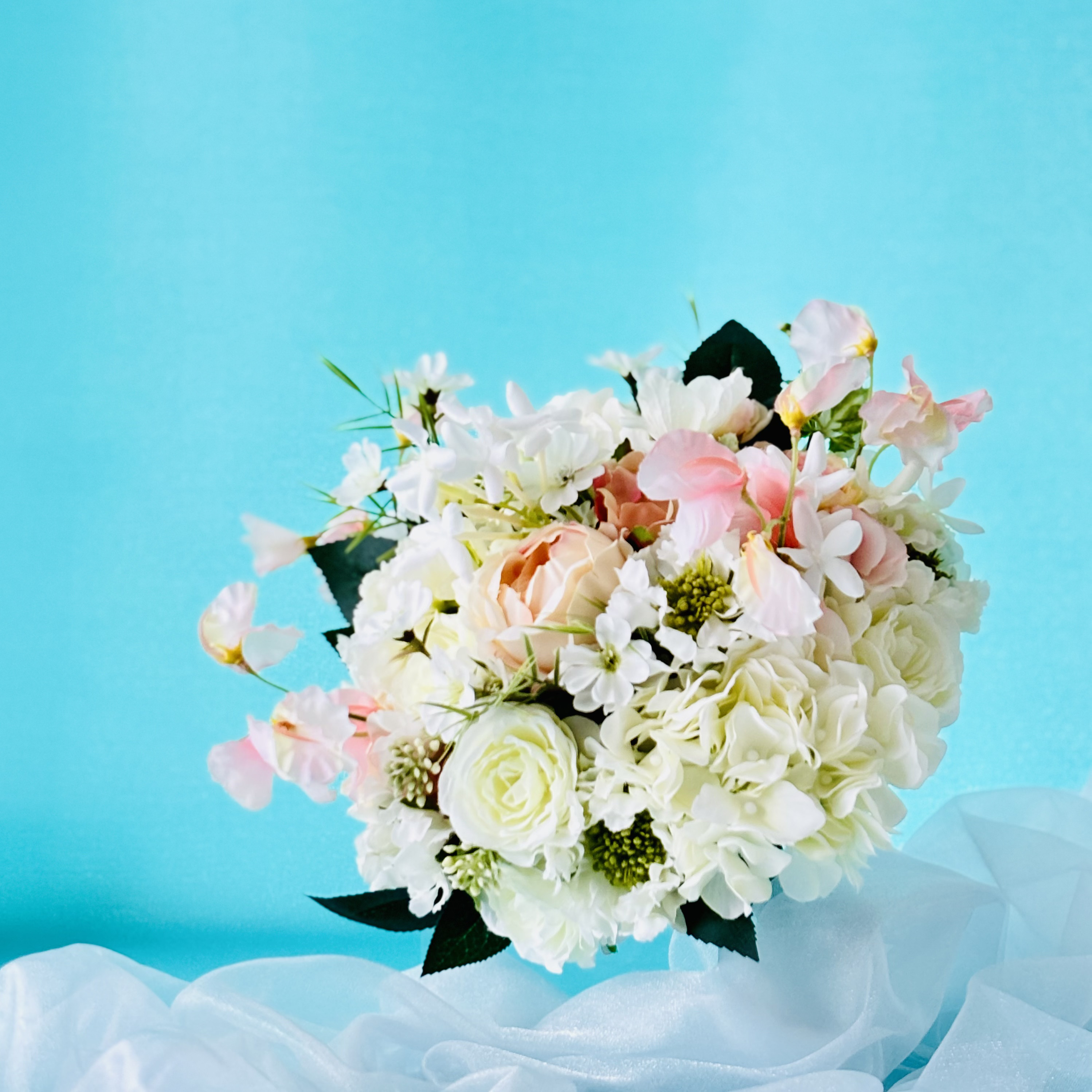 ラウンドブーケ　コットンキャンディー